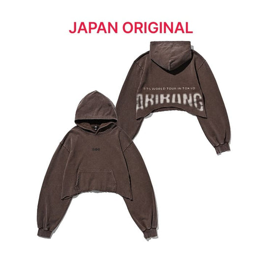 BTS - WORLD TOUR ARIRANG OFFICIAL MERCH JAPAN ORIGINAL CROP HOODIE TOKYO (BROWN)