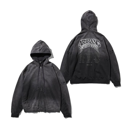 BTS - WORLD TOUR ARIRANG OFFICIAL MERCH ZIP-UP HOODIE CHARCOAL (JP VER.)
