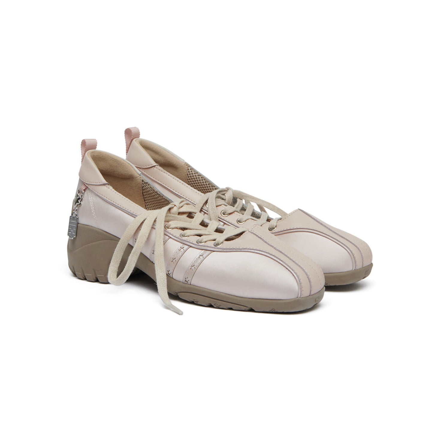 ILLIT - ILLIT X ROCKFISH WEATHERWEAR OFFICIAL MERCH BLISS HEEL LACEUP SNEAKERS (PINK BEIGE)