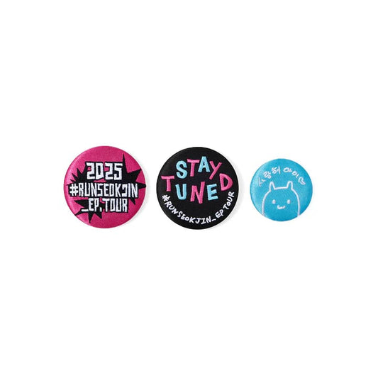 BTS JIN - RUNSEOKJIN OFFICIAL MERCH CAN BADGE SET (LOGO VER.)
