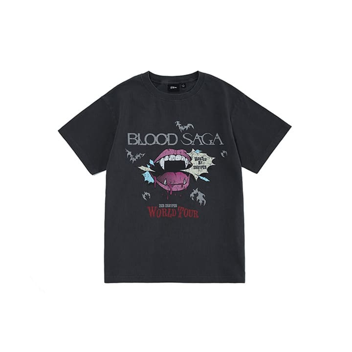 ENHYPEN - WORLD TOUR BLOOD SAGA OFFICIAL MERCH S/S T-SHIRT (CHARCOAL)