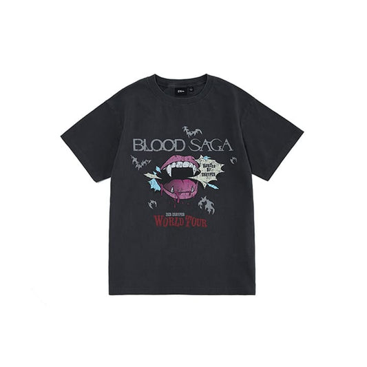 ENHYPEN - WORLD TOUR BLOOD SAGA OFFICIAL MERCH S/S T-SHIRT (CHARCOAL)