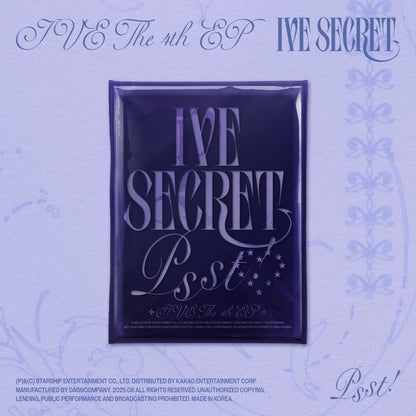 IVE 4th EP Album IVE SECRET (PSST! VER.) with Photobook, Photocard, Instant photo, Folded poster, CD-R, Sticker.