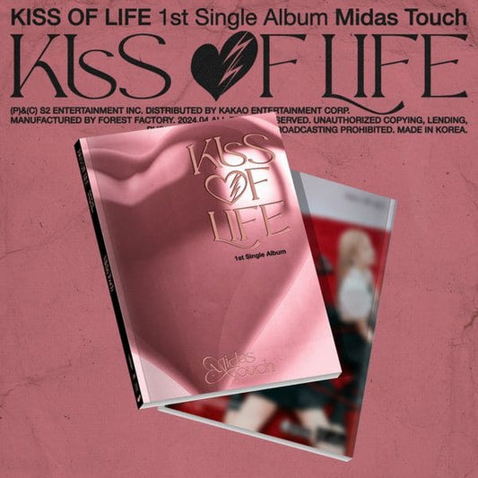 KISS OF LIFE 1st Single Album 'Midas Touch' (Photobook ver.) with Photobook, CD-R, Photocard, Unit photocard, Midas Touch card, Sticker, Poster.