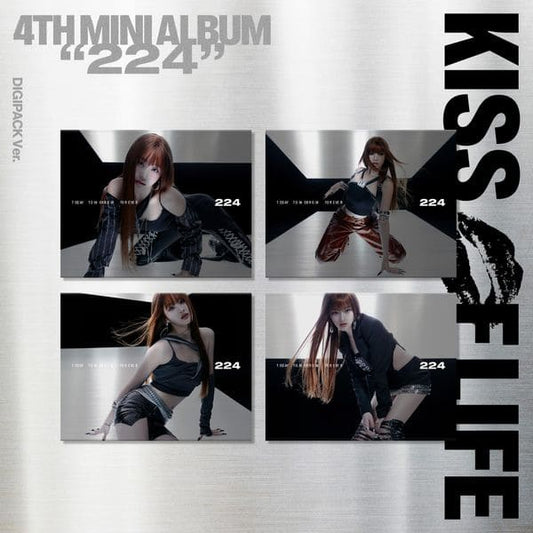 KISS OF LIFE 4th Mini Album '224' DIGIPACK VER. (JULIE / NATTY / BELLE / HANEUL VER.) with Package box, Photo postcard, Accordion booklet, MINI CD-R, Photocard, Envelope