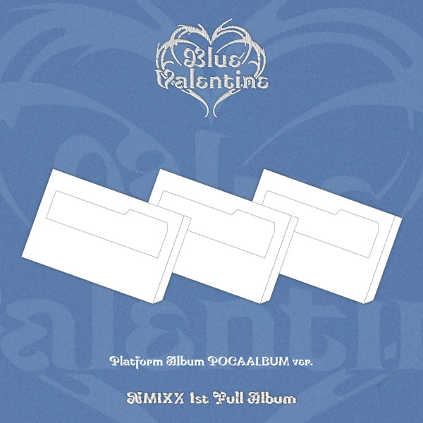 NMIXX 1st Full Album Blue Valentine Platform Album POCAALBUM VER. (BLUE / VALENTINE / CHAOS VER.) with Index card, QR Card, Happen, Photocard set, Photocard by NMIXX set, Selfie photocard, Digital contents.