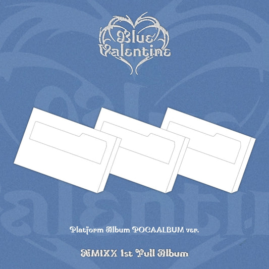 NMIXX 1st Full Album Blue Valentine Platform Album POCAALBUM VER. (BLUE / VALENTINE / CHAOS VER.) with Index card, QR Card, Happen, Photocard set, Photocard by NMIXX set, Selfie photocard, Digital contents.