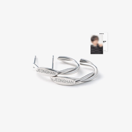 Seventeen 8th Anniversary Earrings Official MD JEONGHAN Earrings with Photocard.