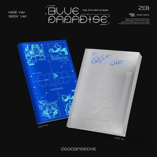 ZEROBASEONE - 5TH MINI ALBUM BLUE PARADISE (SEEK / HIDE VER.) with Photobook, CD-R, Photocard, Photo sticker, Postcard, Folded poster.