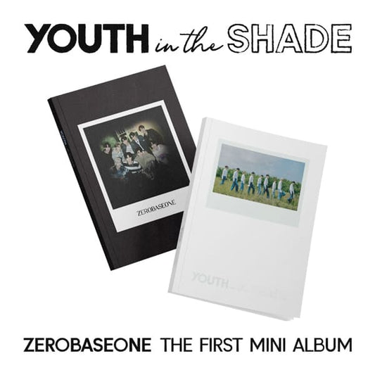 ZEROBASEONE 1st Mini Album YOUTH IN THE SHADE (YOUTH / SHADE VER.) with Art book, CD, Selfie photocard, Photo frame, Sticker, Coaster, Folded poster.