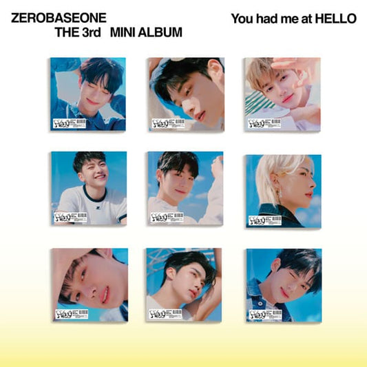ZEROBASEONE 3rd Mini Album YOU HAD ME AT HELLO DIGIPACK VER. (SUNG HAN BIN / KIM JI WOONG / ZHANG HAO / SEOK MATTHEW / KIM TAE RAE / RICKY / KIM GYU VIN / PARK GUN WOOK / HAN YU JIN VER.) with CD, Photobook, Folded poster, Film photo, Photocard.