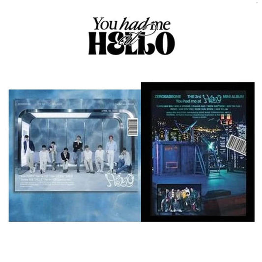 ZEROBASEONE 3rd Mini Album YOU HAD ME AT HELLO (ECLIPSE / SUNSHOWER VER.) with Photobook, CD, Postcard, Unit photocard, Photocard, Sticker, Folded poster.