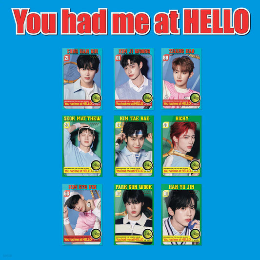 ZEROBASEONE 3rd Mini Album YOU HAD ME AT HELLO ZEROSE VER. POCA ALBUM (SUNG HAN BIN / KIM JI WOONG / ZHANG HAO / SEOK MATTHEW / KIM TAE RAE / RICKY / KIM GYU VIN / PARK GUN WOOK / HAN YU JIN VER.) with Photo stand, Concept photocard set, Sticker, Photocards.