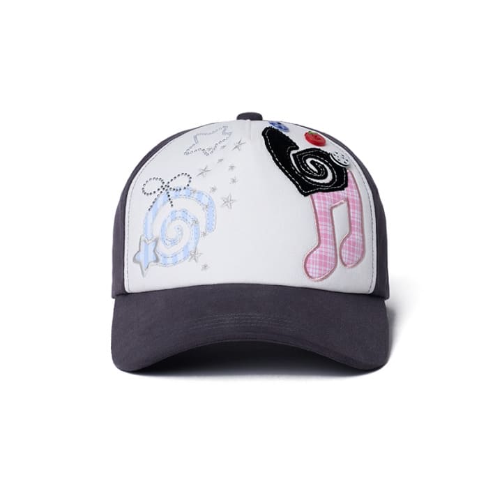 ILLIT - ILLIT X ROCKFISH WEATHERWEAR OFFICIAL MERCH PATCHWORK CAP (DARK GREY)