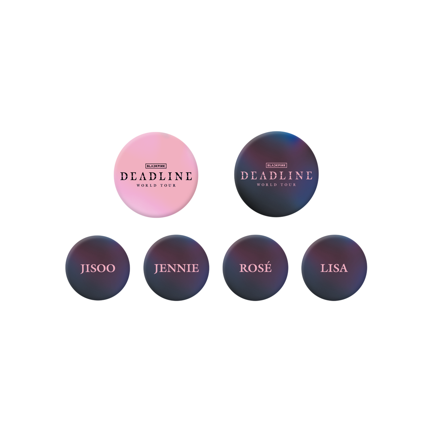 BLACKPINK - WORLD TOUR DEADLINE OFFICIAL MERCH BLACKPINK PIN BUTTON SET