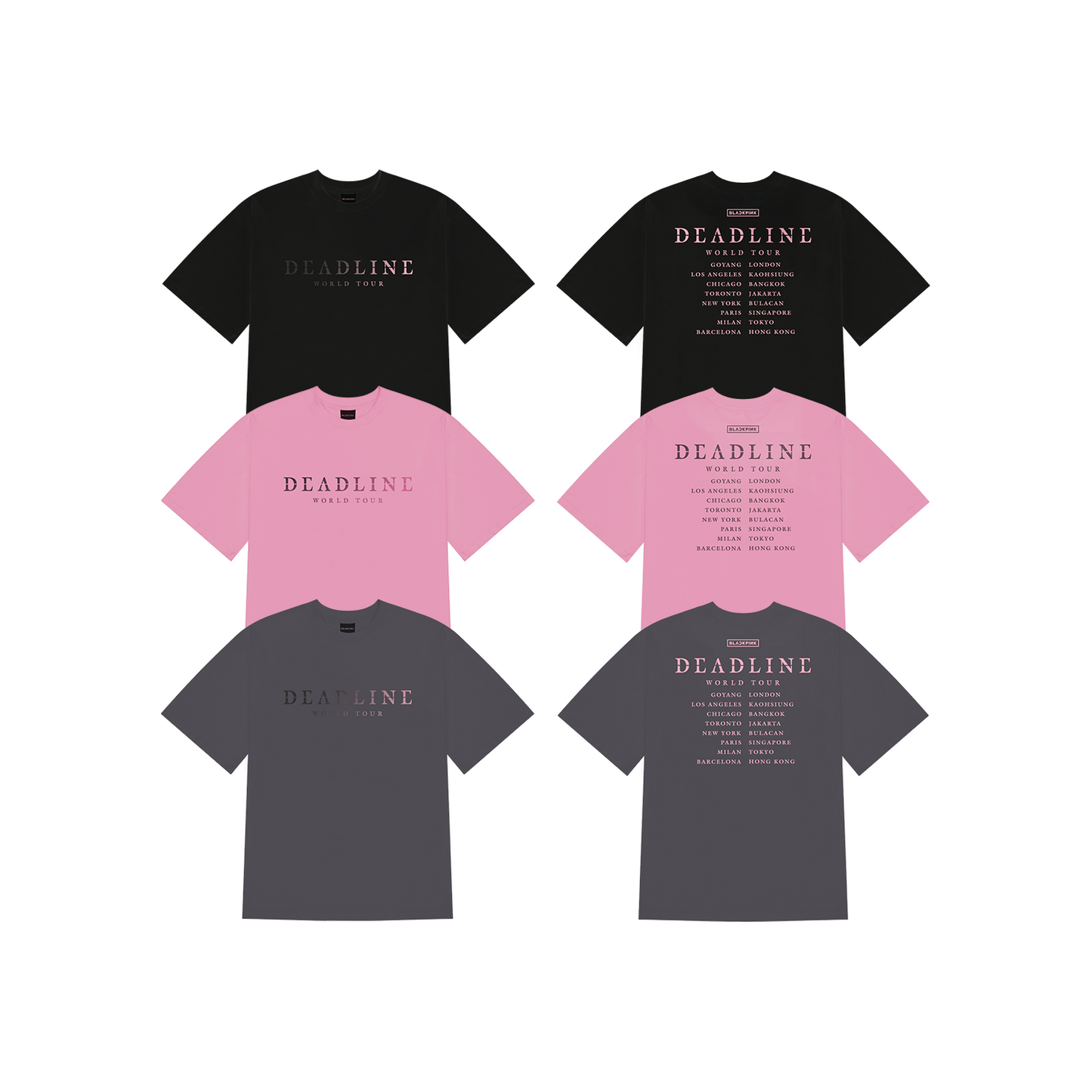 BLACKPINK - WORLD TOUR DEADLINE OFFICIAL MERCH BLACKPINK HEAT REACTIVE T-SHIRT