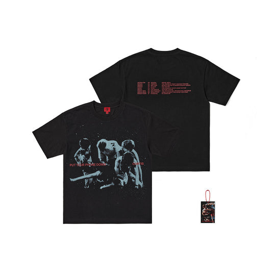CORTIS - WORLD TOUR PUT YOUR PHONE DOWN OFFICIAL MERCH TOUR ROUTING T-SHIRT (BLACK)