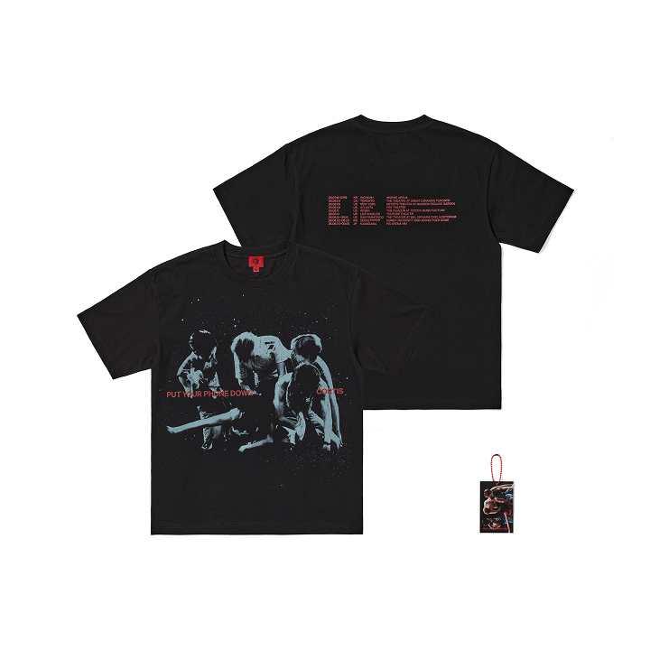 [2ND PRE-ORDER] CORTIS - WORLD TOUR PUT YOUR PHONE DOWN OFFICIAL MERCH TOUR ROUTING T-SHIRT (BLACK)
