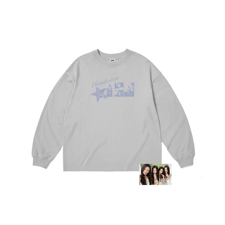ILLIT - BREAK EVEN OFFICIAL MERCH L/S T-SHIRT (GRAY)