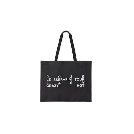 LE SSERAFIM - EASY CRAZY HOT OFFICIAL MERCH SHOPPER BAG (BLACK)