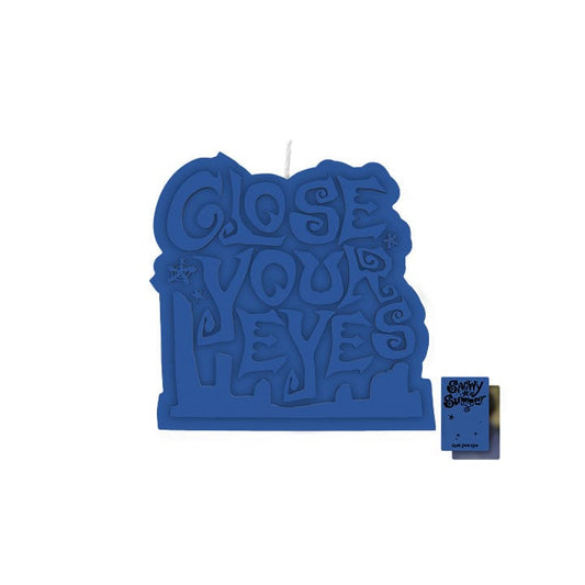 CLOSE YOUR EYES - SNOWY SUMMER OFFICIAL MERCH CANDLE BLUE