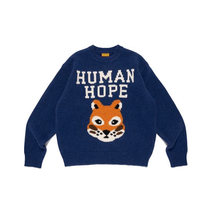 BTS J-HOPE X HUMAN MADE - HUMAN HOPE OFFICIAL MERCH LOW GAUGE KNIT NAVY