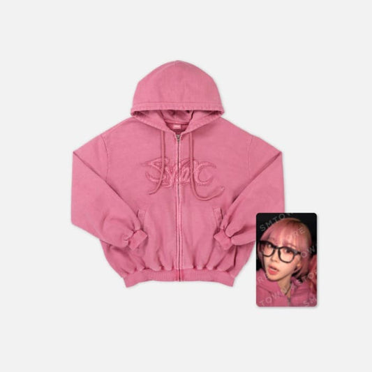 AESPA - 2024-25 AESPA LIVE TOUR - SYNK : PARALLEL LINE－ENCORE OFFICIAL MERCH PINK HOODIE ZIP-UP SET