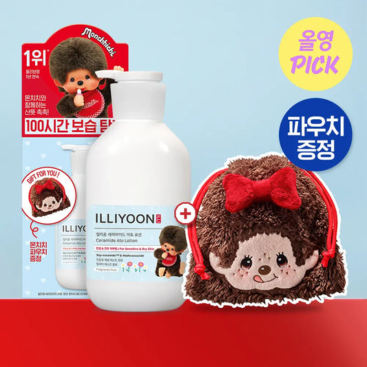 ILLIYOON - CERAMIDE ATO LOTION MONCHHICHI LIMITED EDTION (600ML+POUCH)
