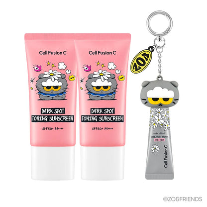 CELL FUSION C - DARK SPOT TONING SUNSCREEN ZO&FRIENDS EDITION TWIN PACK 35ML+35ML (+10ML+KEYRING)