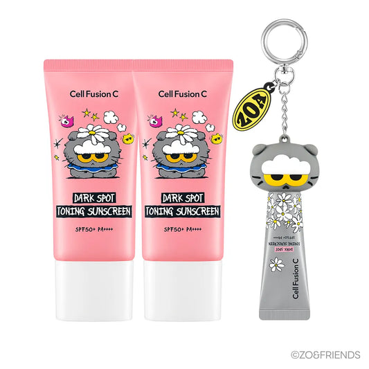 CELL FUSION C - DARK SPOT TONING SUNSCREEN ZO&FRIENDS EDITION TWIN PACK 35ML+35ML (+10ML+KEYRING)