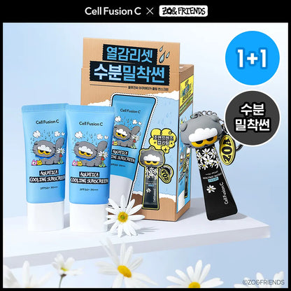 CELL FUSION C - AQUATICA COOLING SUNSCREEN 35ML+35ML ZO&FRIENDS EDITION DOUBLE SET (+10ML+KEYRING)
