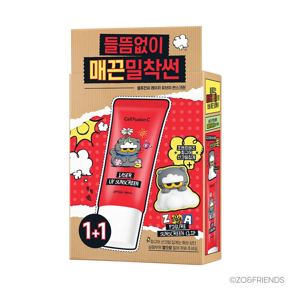 CELL FUSION C - LASER UV SUNSCREEN ZO&FRIENDS EDITION TWIN PACK 35ML+35ML (+CLIP)
