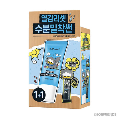 CELL FUSION C - AQUATICA COOLING SUNSCREEN 35ML+35ML ZO&FRIENDS EDITION DOUBLE SET (+10ML+KEYRING)