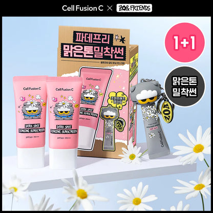 CELL FUSION C - DARK SPOT TONING SUNSCREEN ZO&FRIENDS EDITION TWIN PACK 35ML+35ML (+10ML+KEYRING)