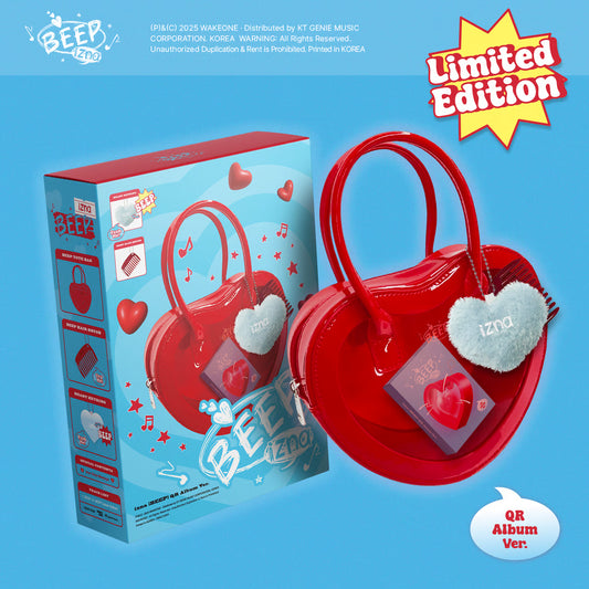 izna 1st Single Album [BEEP] QR Album ver. (Limited Edition) with QR Card, Voice QR Card, Concept photocard, Photocard, BEEP Tote bag, BEEP Hair brush, Heart Keyring.
