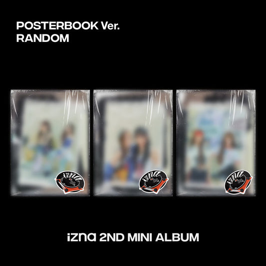 izna 2nd Mini Album [Not Just Pretty] POSTERBOOK VER. (A / B / C COVER) with Photobook, Cover poster, CD-R, Unit photocard, Packaging bag, Film frame photo, Lyrics paper, Folded poster, Art sticker.
