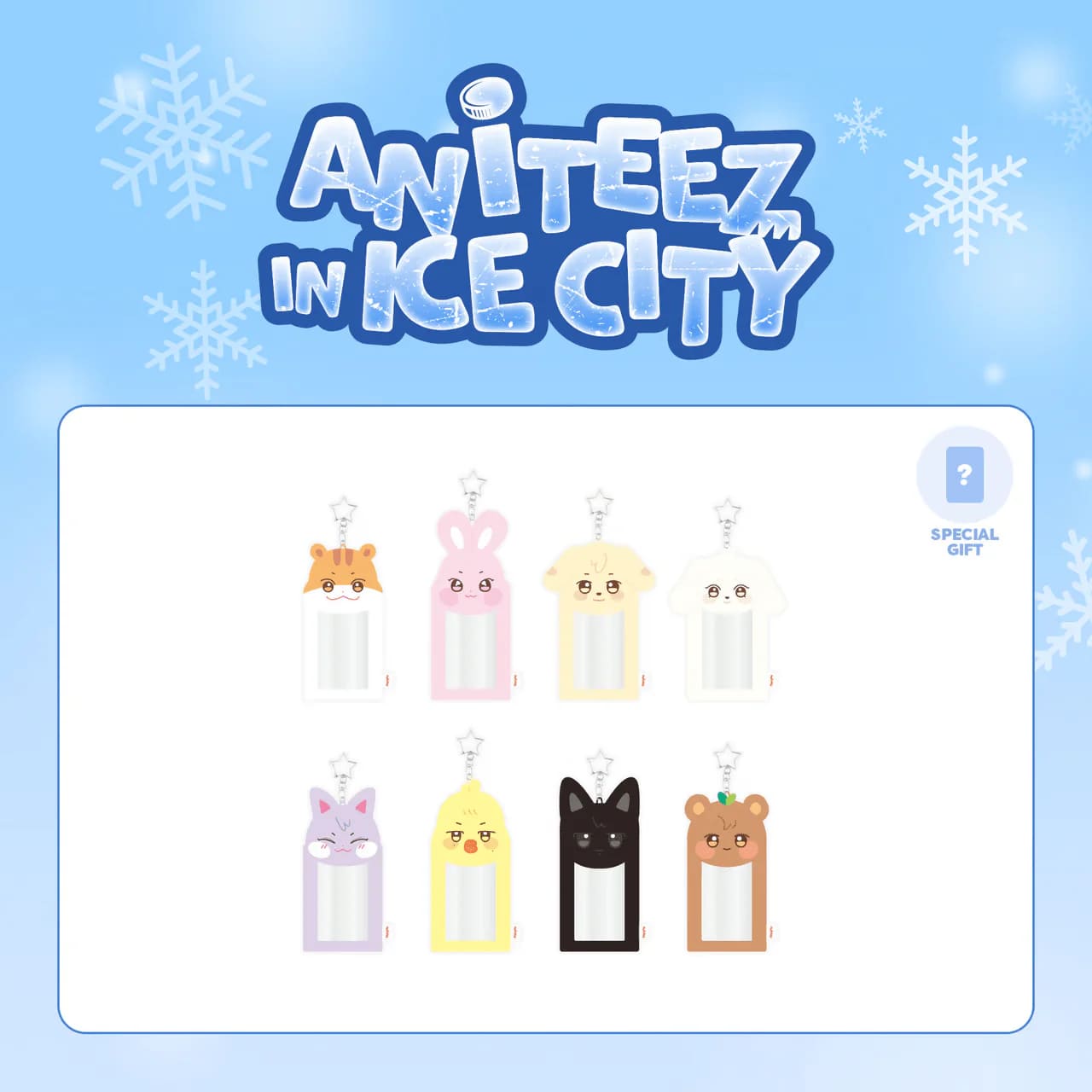ATEEZ - ANITEEZ IN ICE CITY OFFICIAL MERCH PLUSH PHOTOCARD HOLDER KEYRING